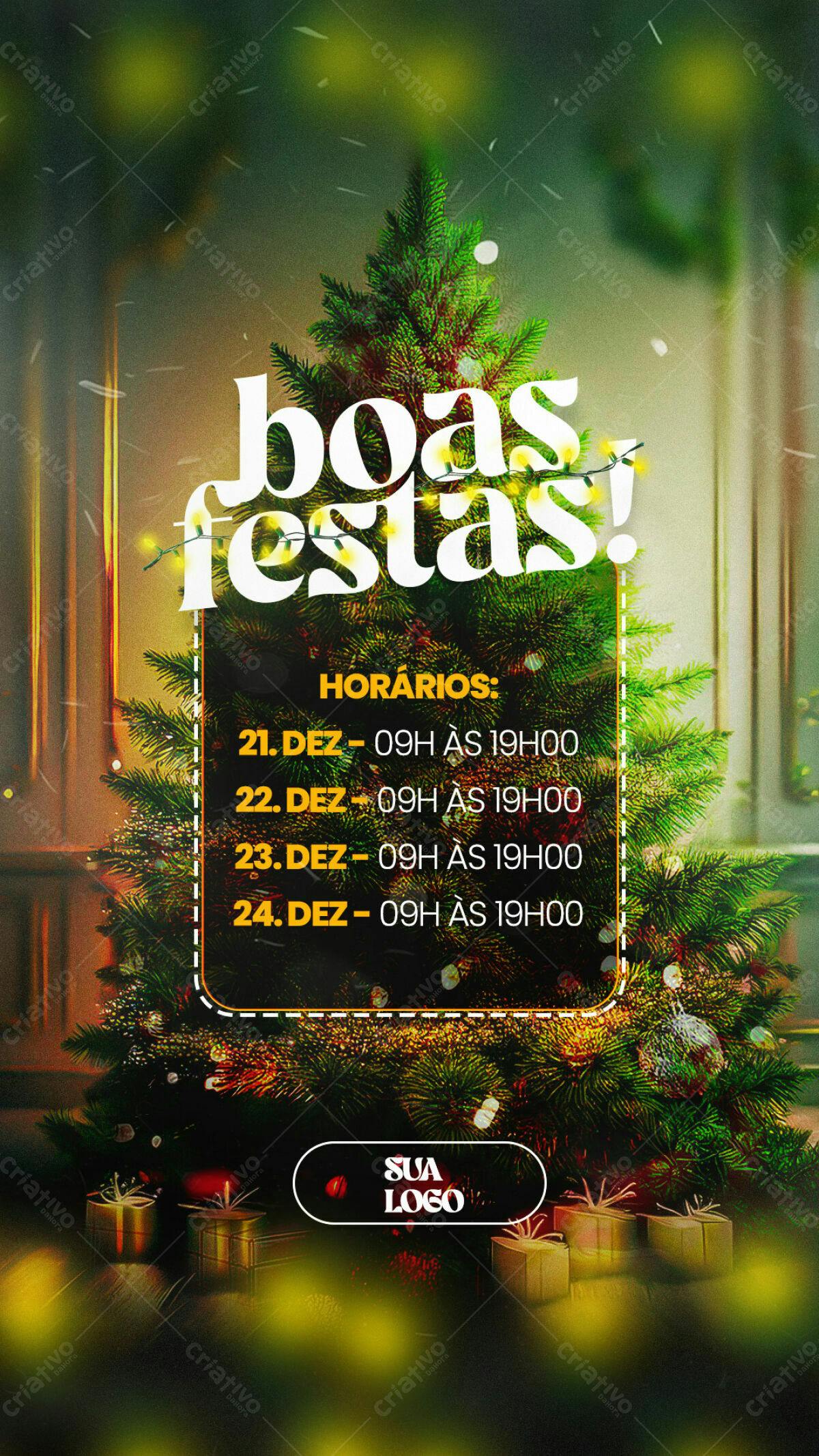 Flyer Natalino com Árvore de Natal PSD Editável