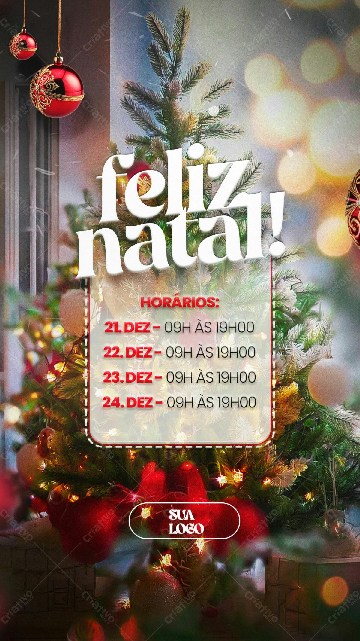 Flyer para Horários de Natal PSD Editável