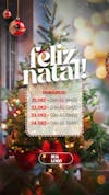 Feliz natal 25 de dezembro aviso informe horário comunidado social media psd editável