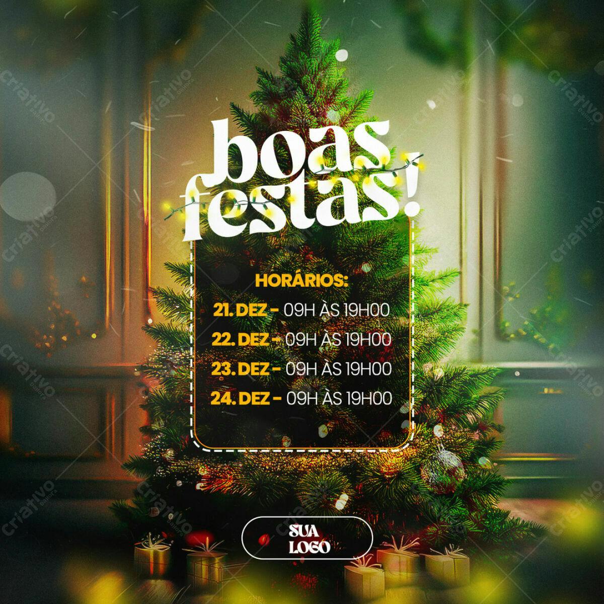 Flyer Boas Festas Natal PSD Editável