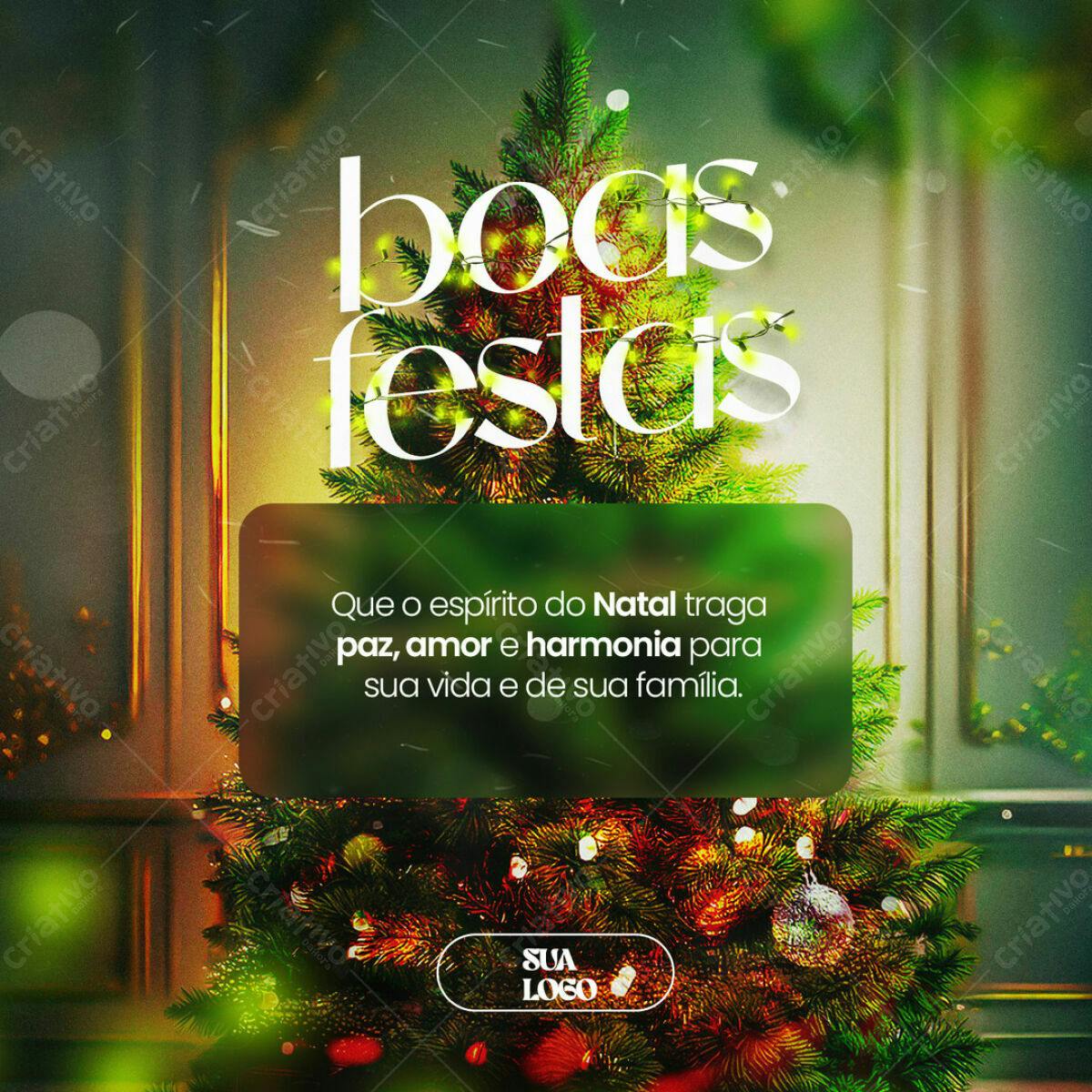Postagem Natalina Boas Festas PSD Editável