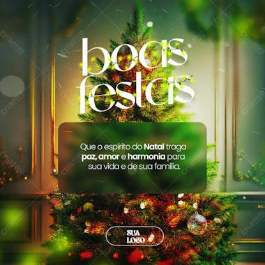 Feliz natal 25 de dezembro aviso informe horário comunidado social media psd editável