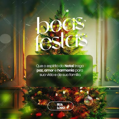 Feliz Natal 25 De Dezembro Aviso Informe Horário Comunidado Social Media Psd Editável