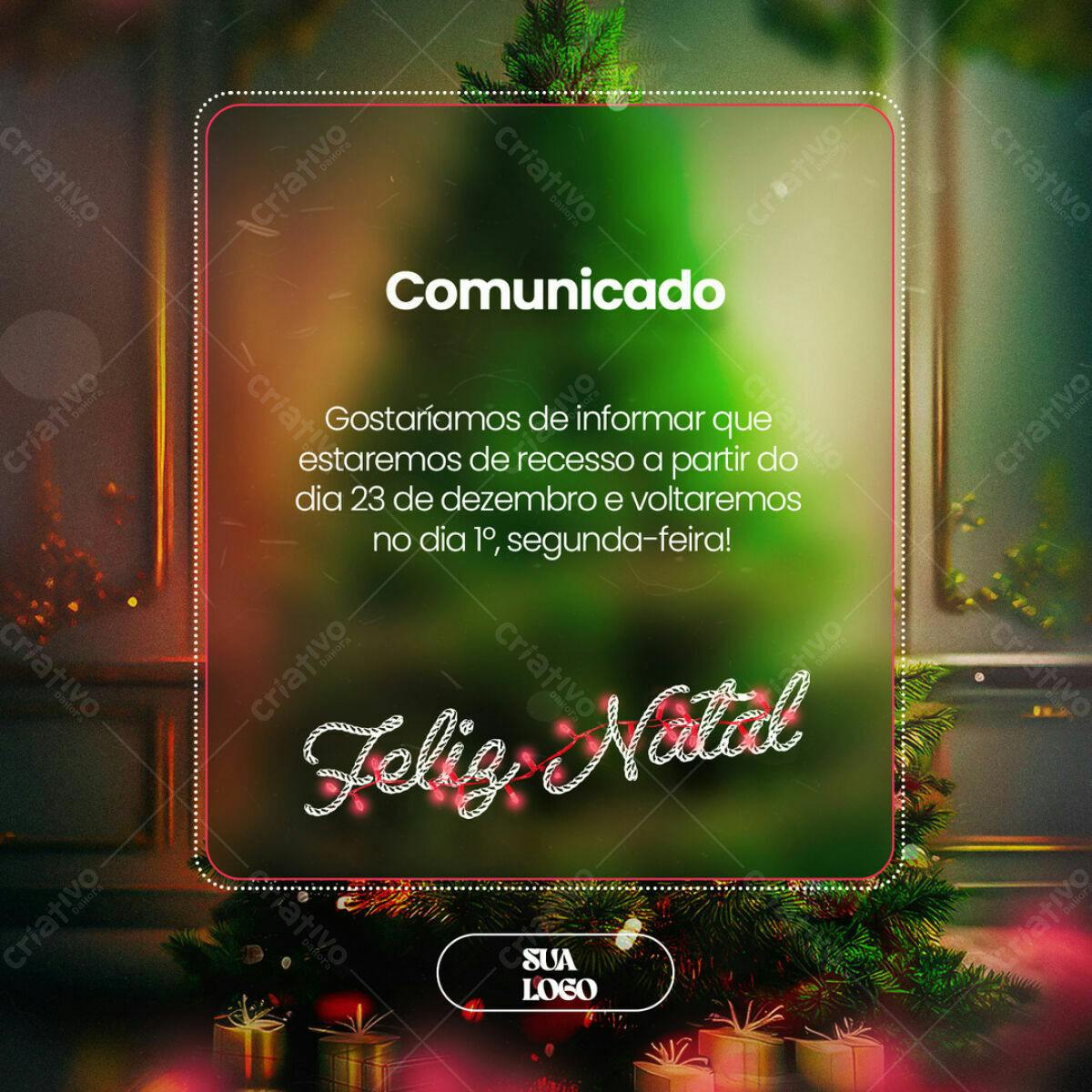 Comunicado de Natal PSD Editável