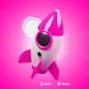 3d rocket element white pink details 02