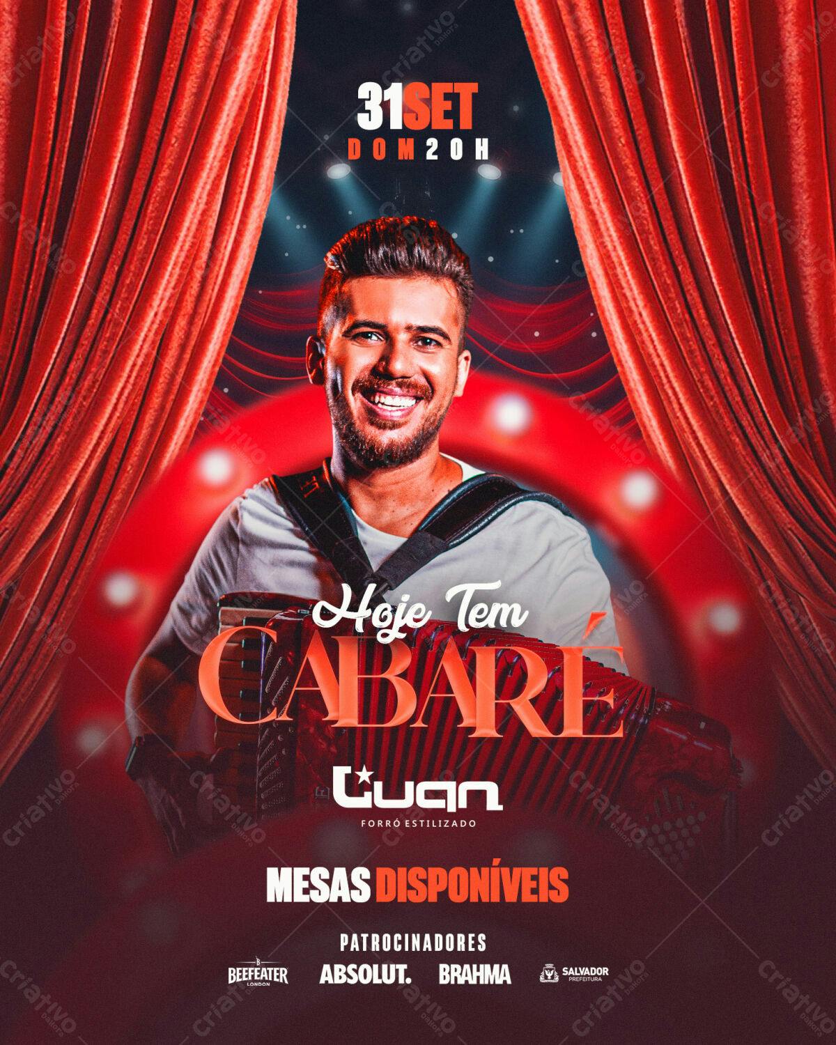 Flyer para Show de Forró Estilizado com Luan PSD Editável