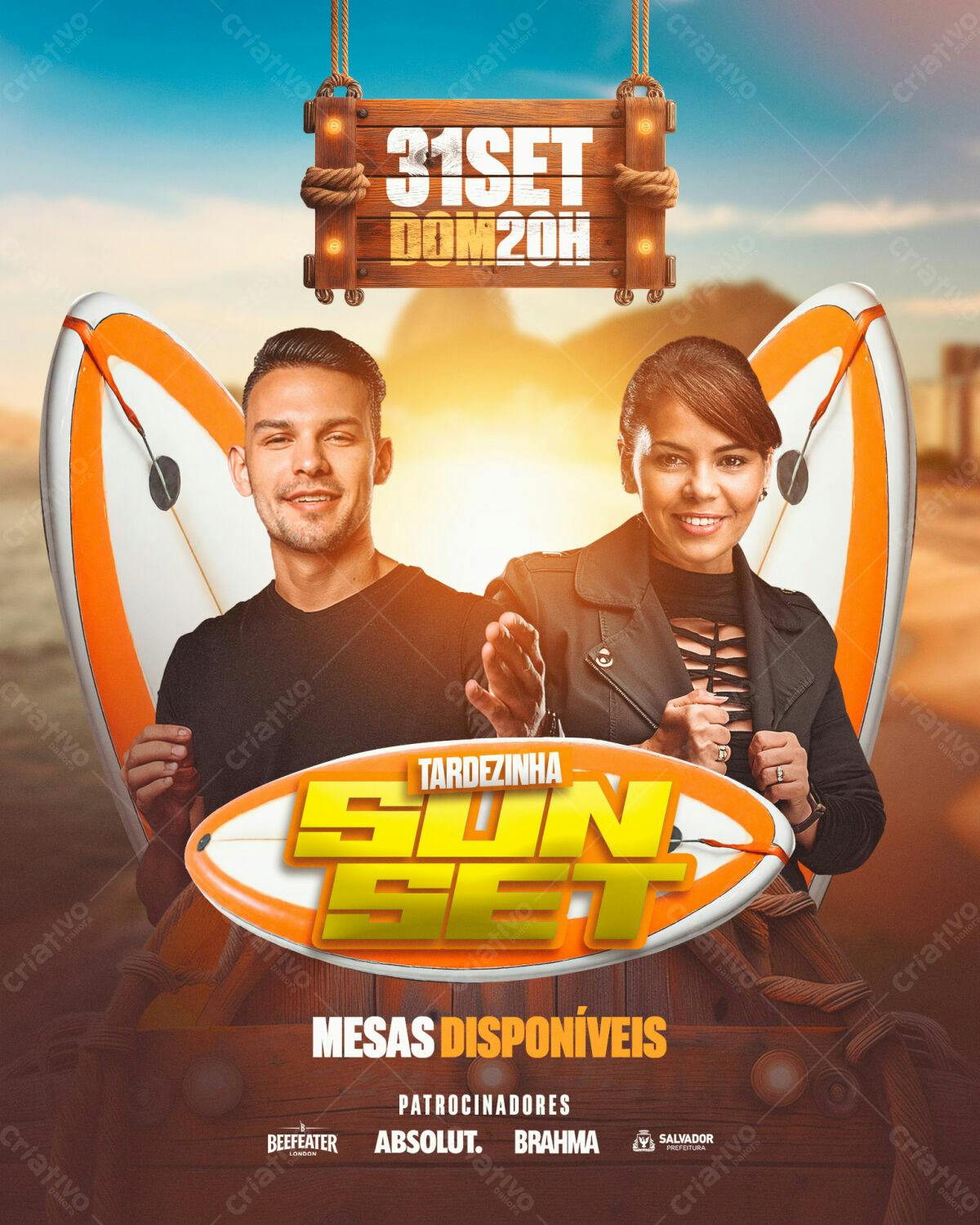 Flyer para Sunset Party PSD Editável