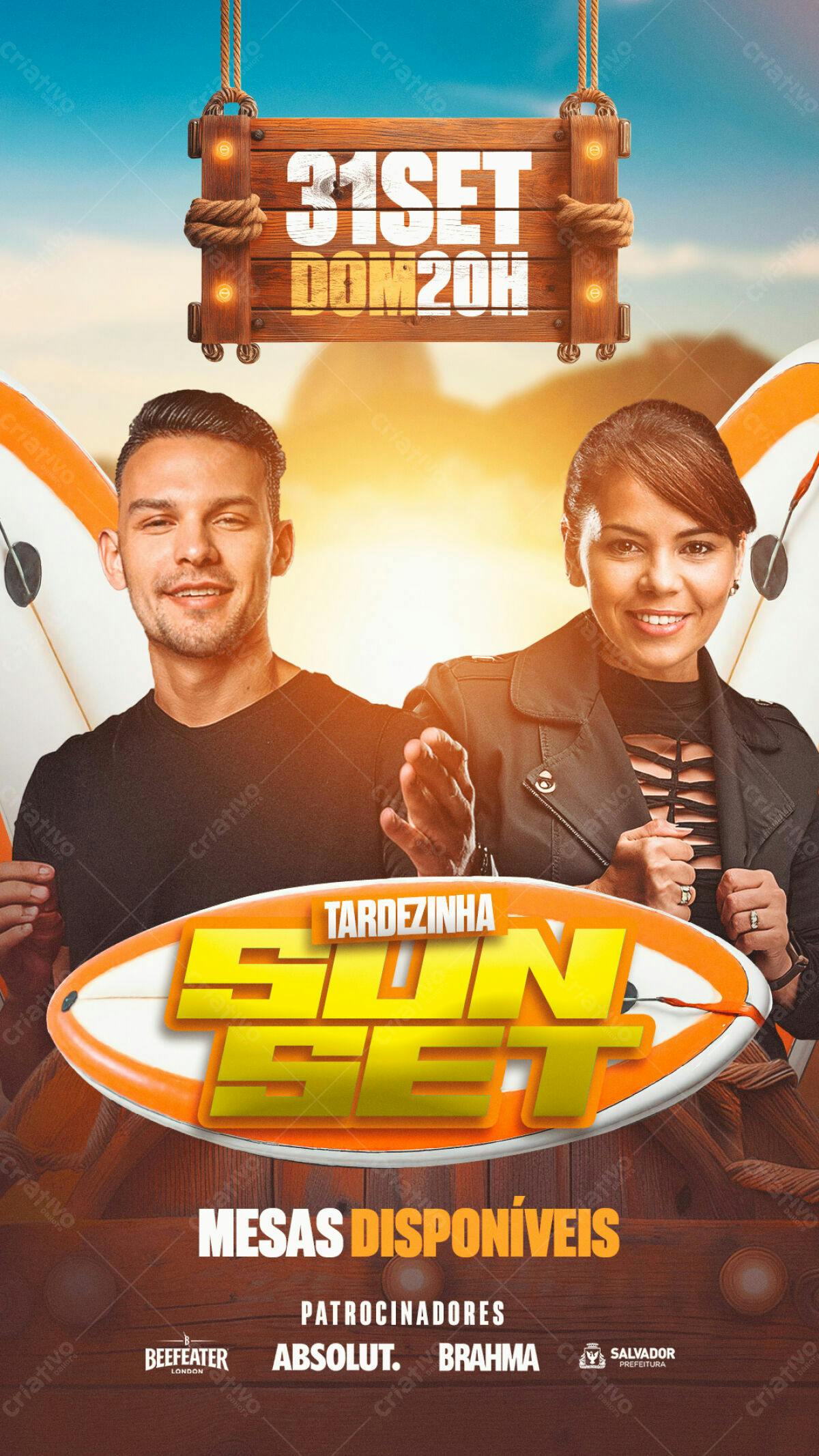 Flyer para Sunset Tardezinha PSD Editável