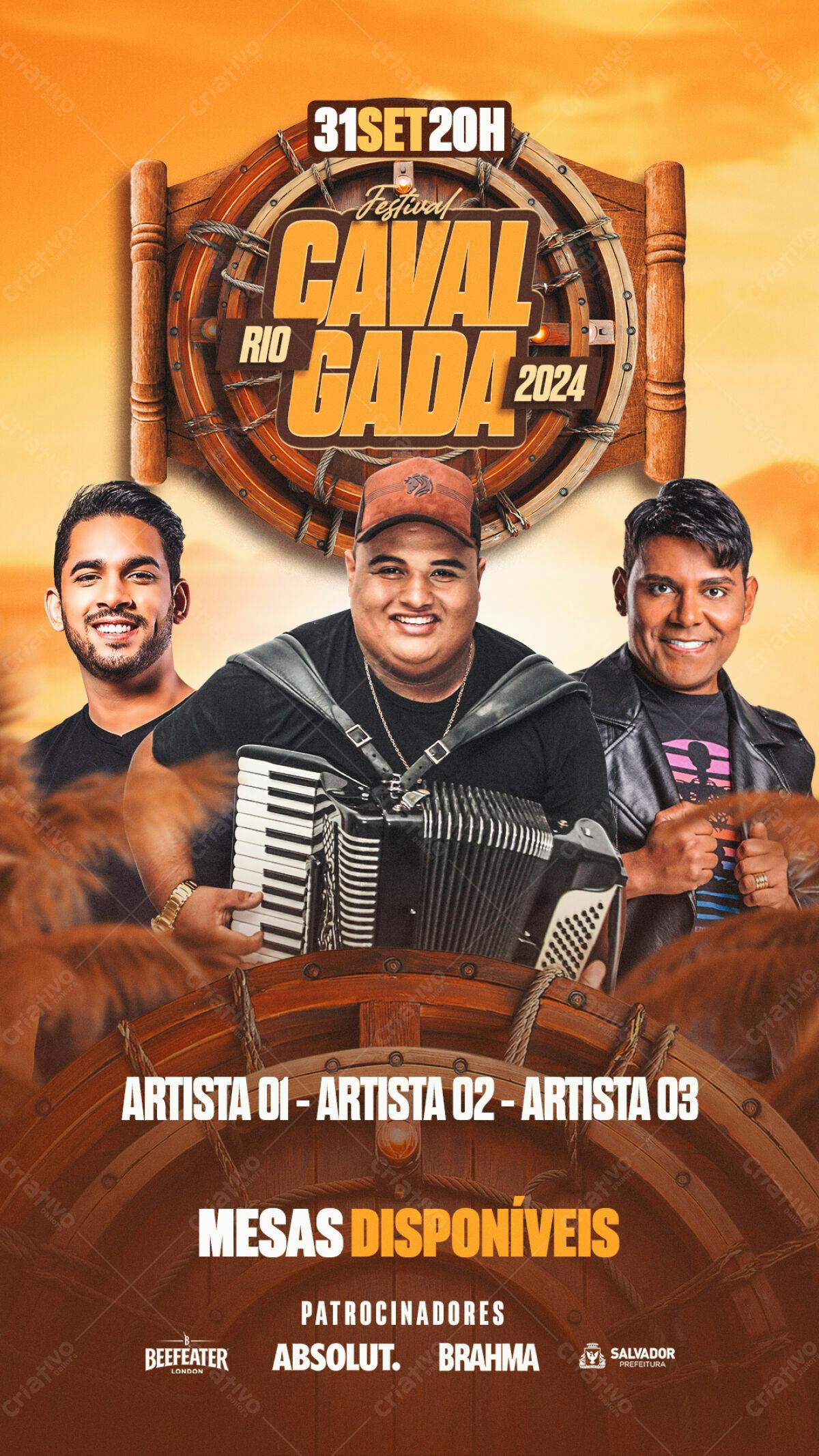 Flyer Festival Cavalgada Rio 2024 PSD Editável