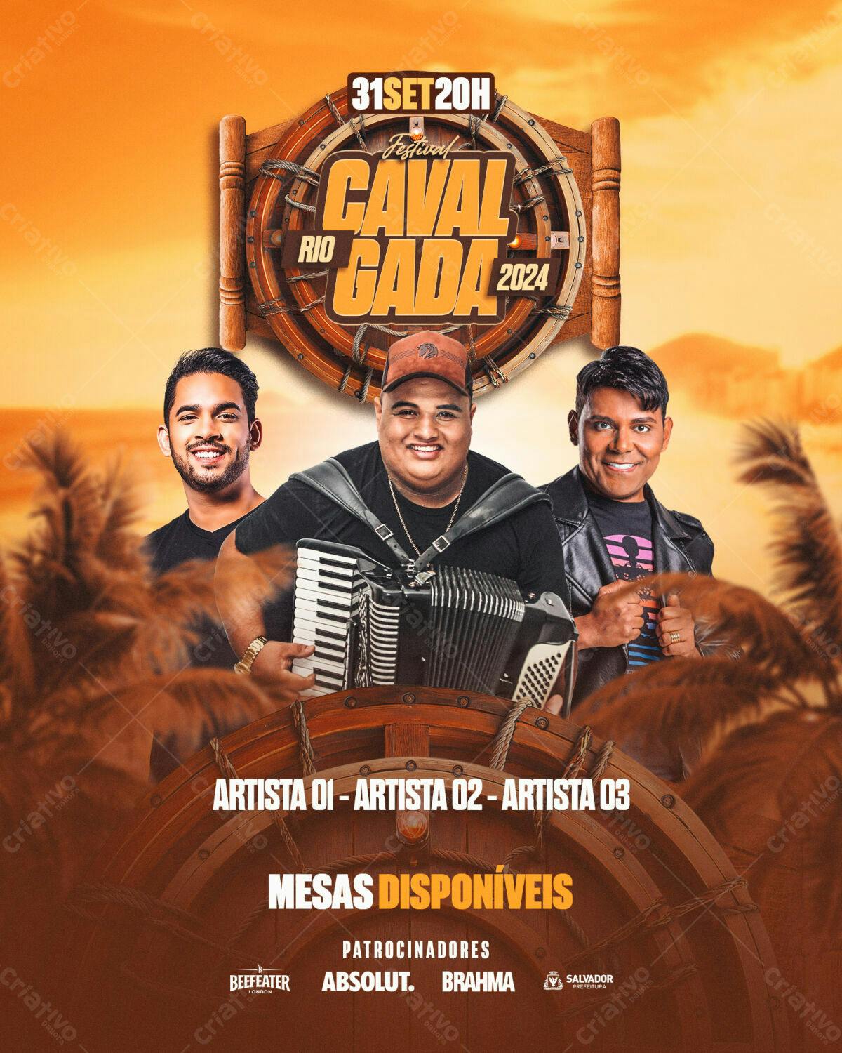 Flyer Festival Cavalgada Rio 2024 PSD Editável