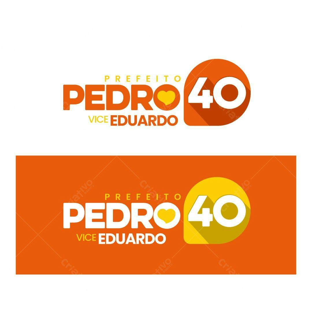 Logotipo Vetorial Pedro 40 - Laranja e Amarelo