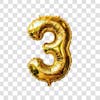 Golden 3d number balloon