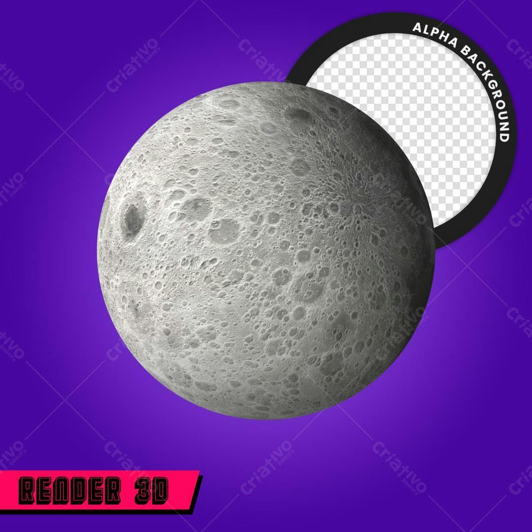 Selo 3D espacial textura lunar