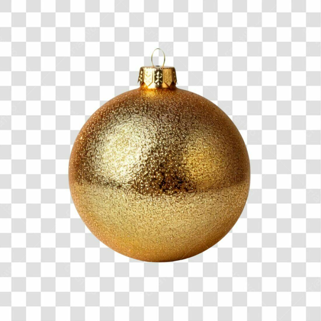 Enfeite de Natal Dourado PNG com fundo transparente