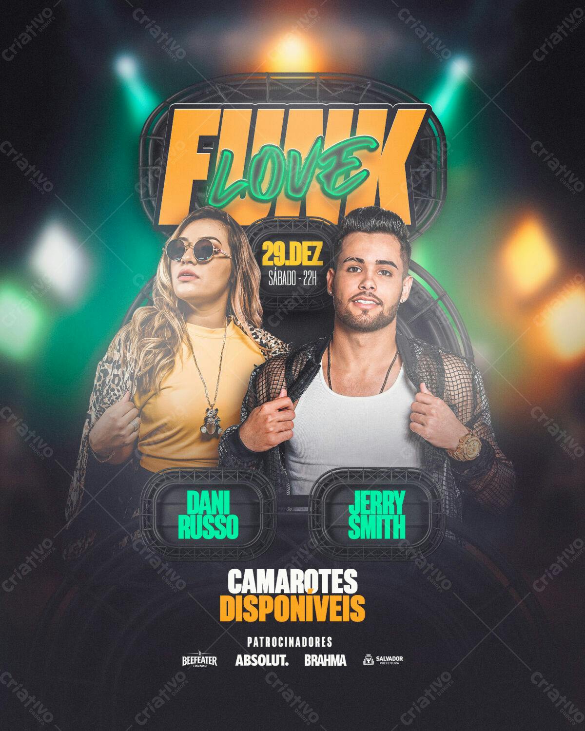 Flyer Festa Funk Love PSD Editável
