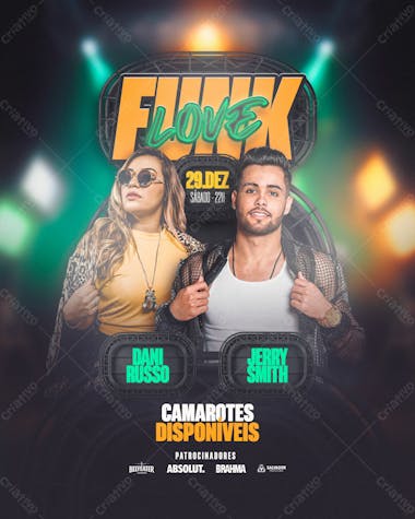 Flyer evento funk love feed