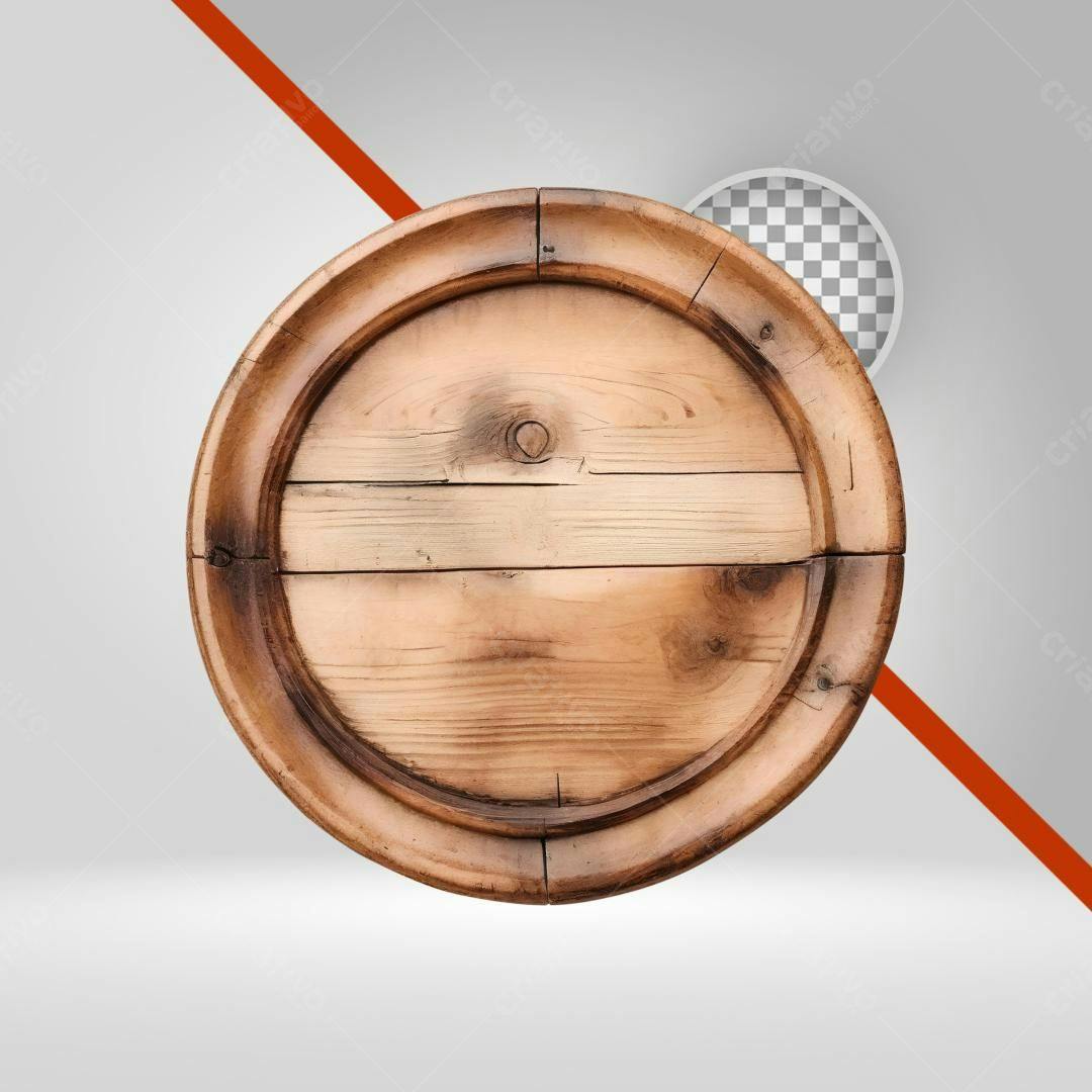 Selo de madeira rústico PNG com fundo transparente