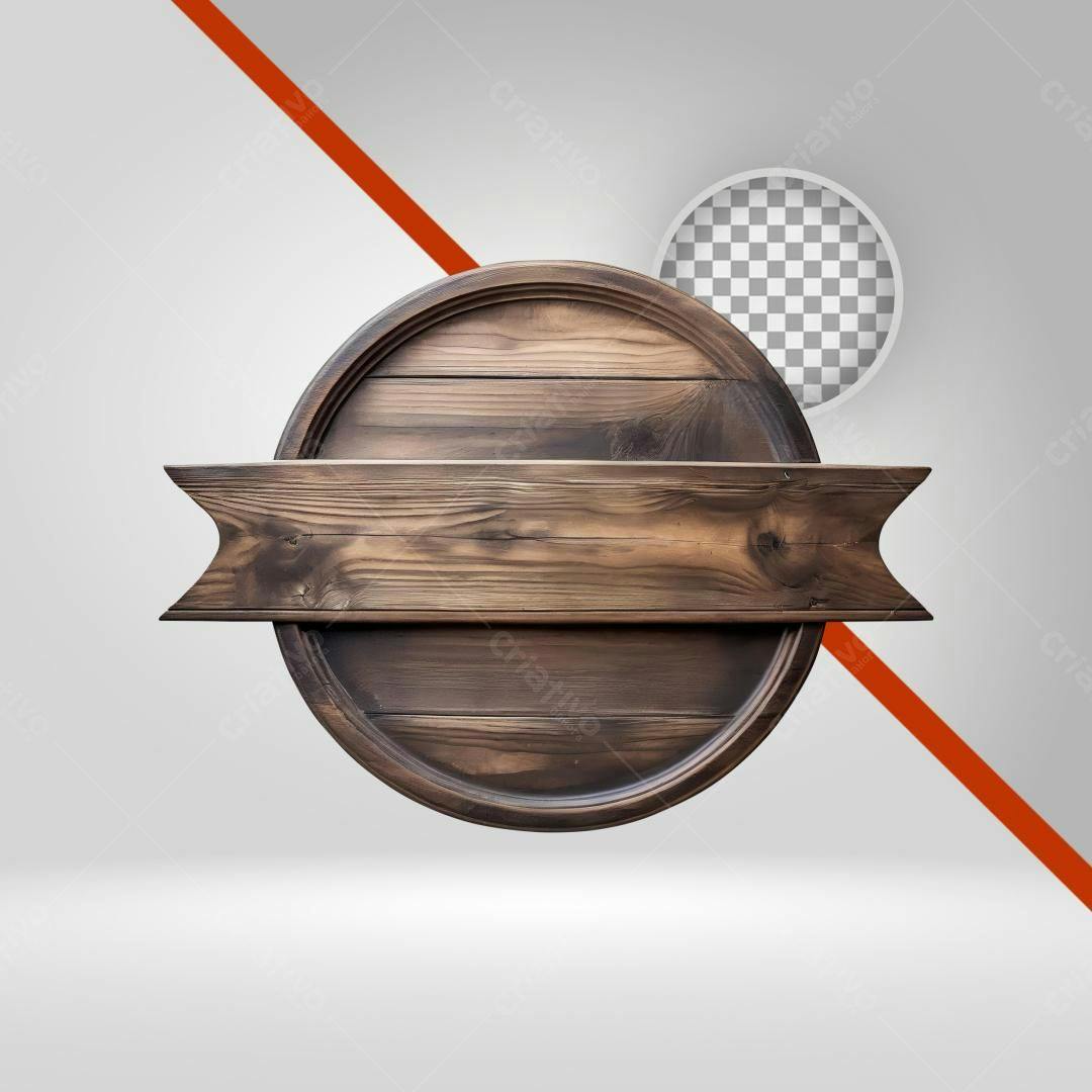 Selo de madeira marrom PNG com fundo transparente