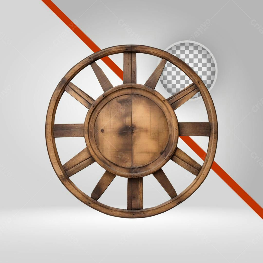 Icone Roda de Madeira PNG com fundo transparente