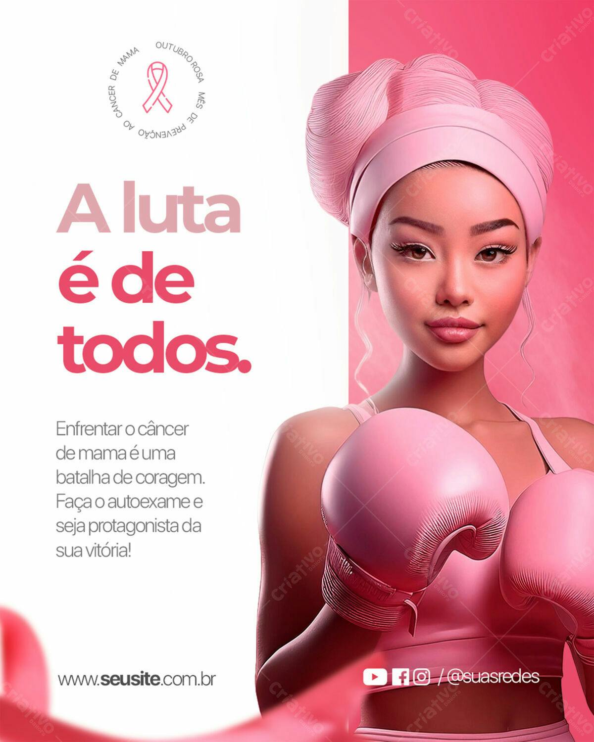 Flyer Outubro Rosa PSD Editável