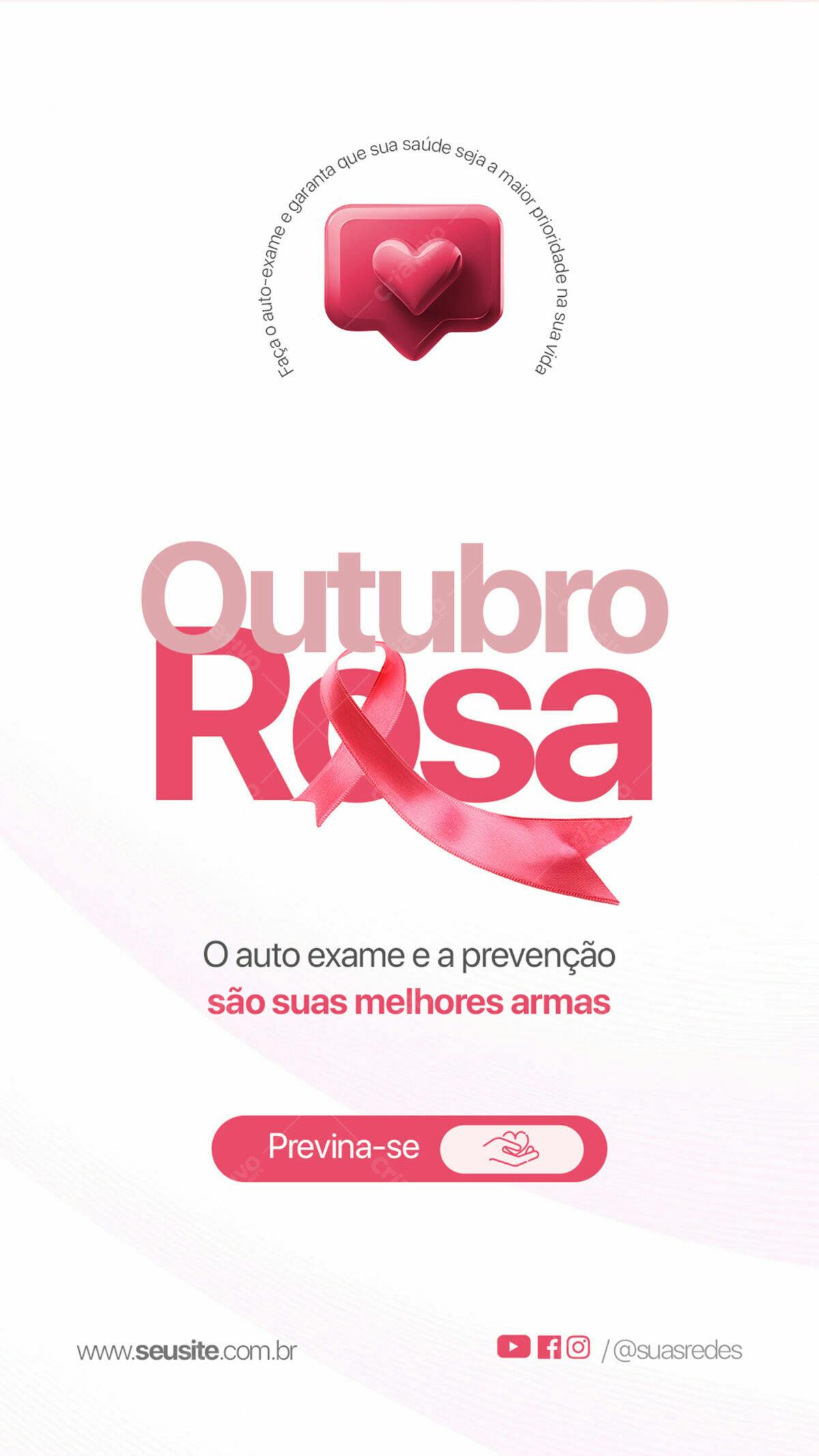 Flyer Outubro Rosa PSD Editável