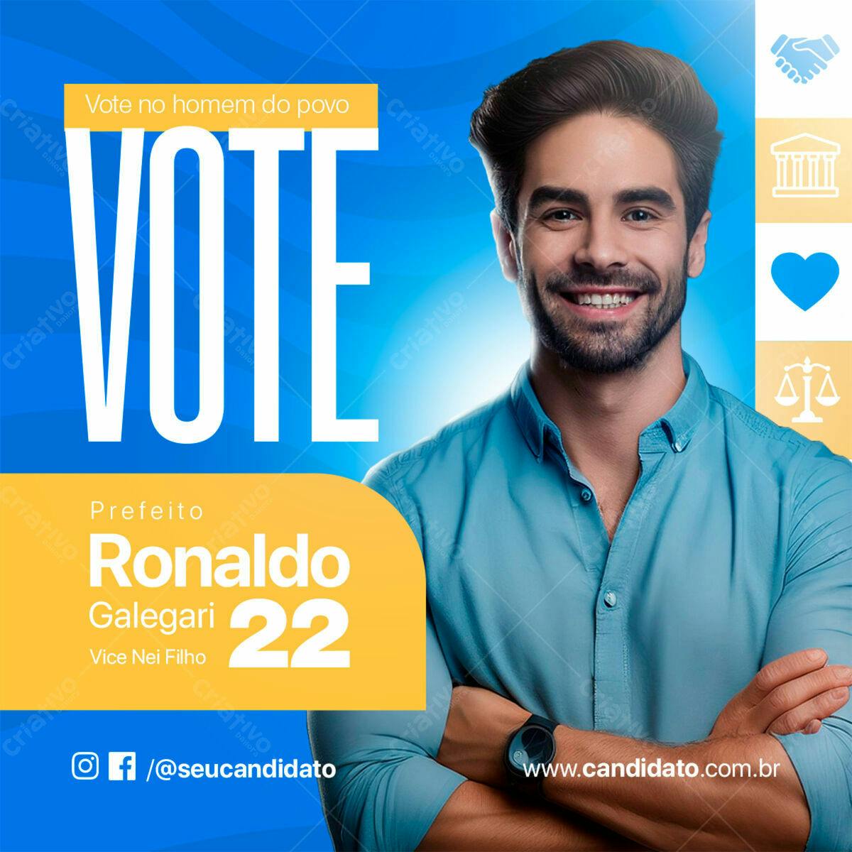 Flyer Eleições Prefeito PSD Editável