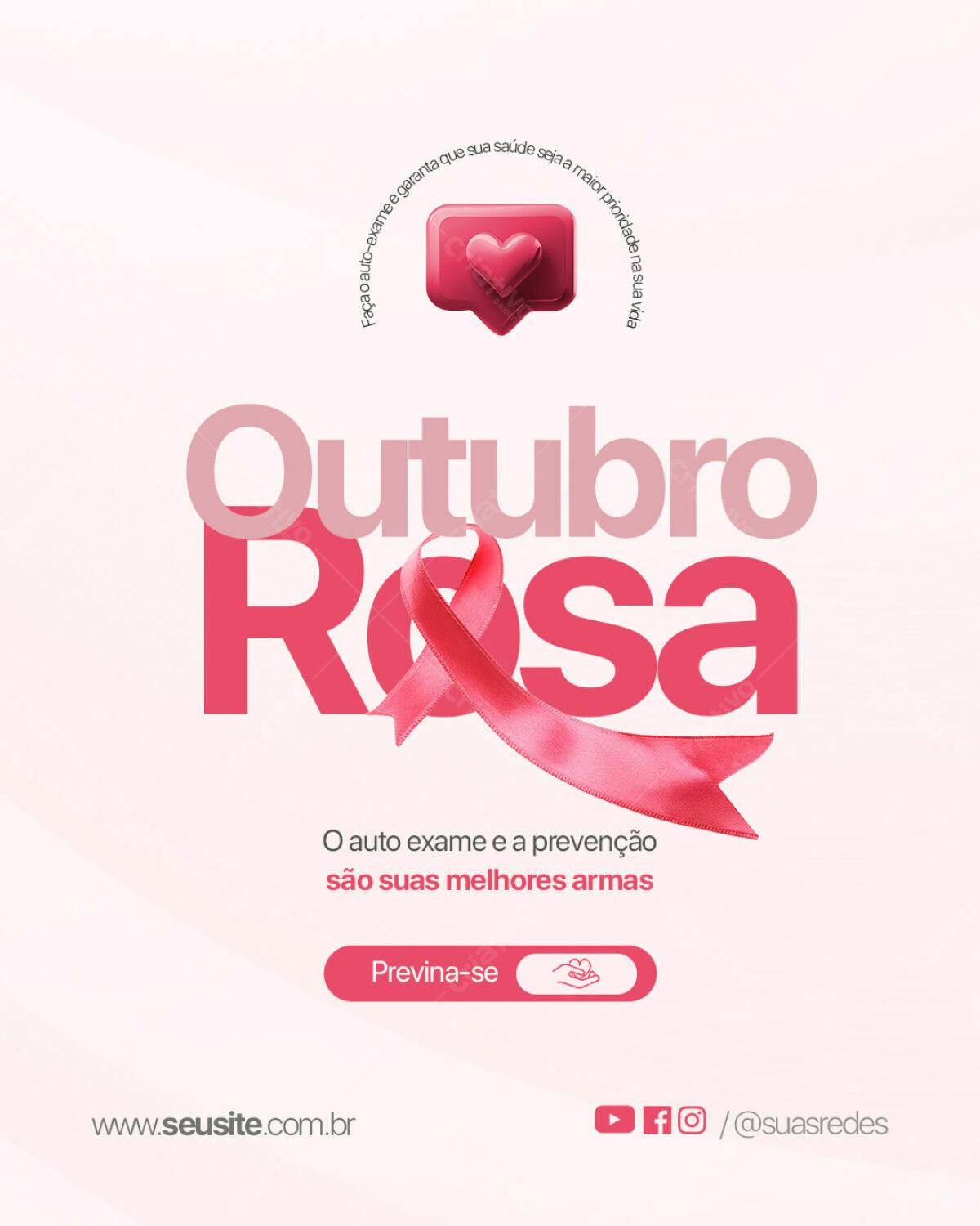 Post para Outubro Rosa PSD Editável