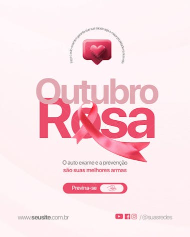 Outubro rosa outubro rosa previna se social media feed psd editavel