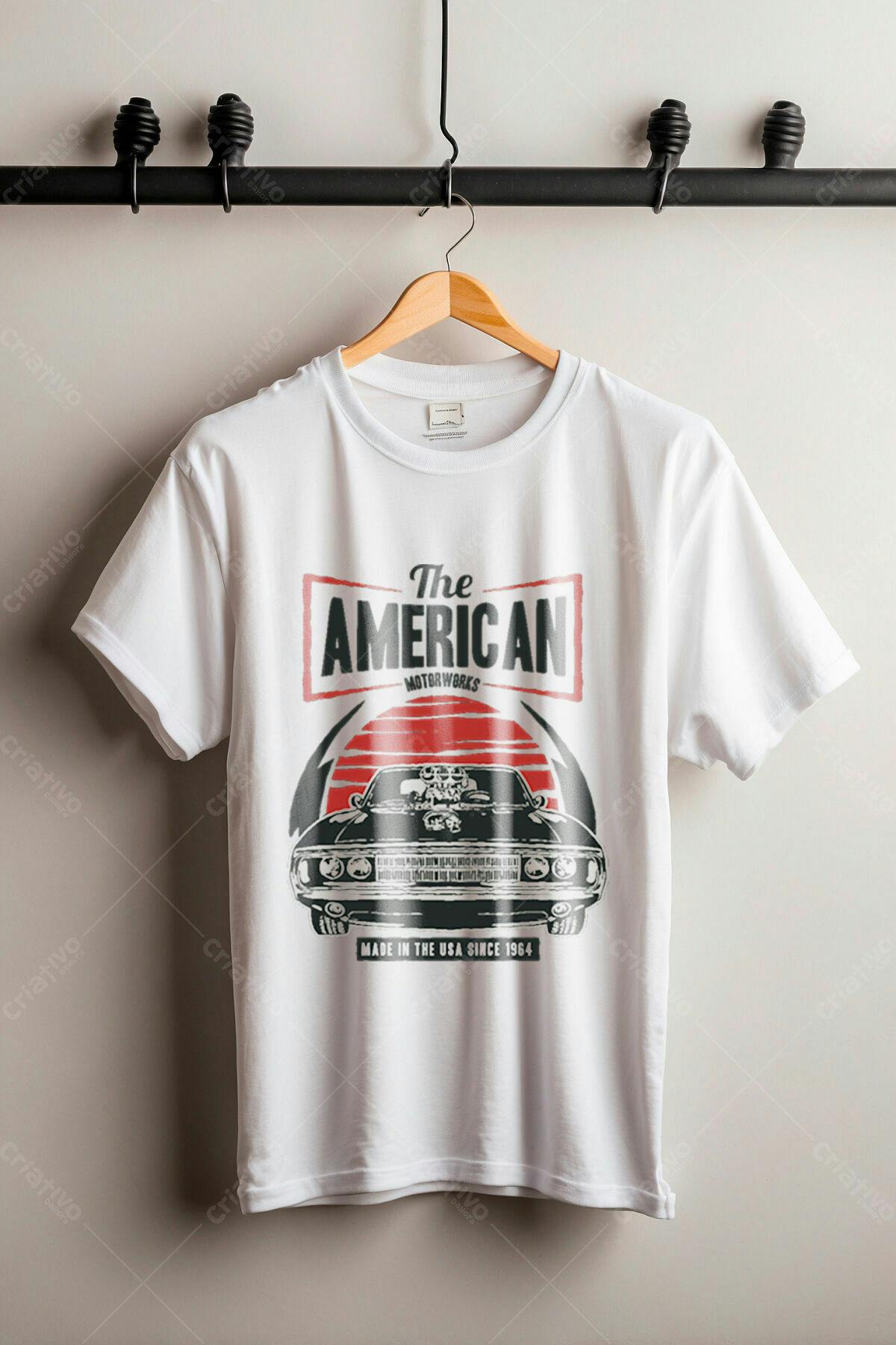 Camiseta Muscle Car Clássico PSD Editável