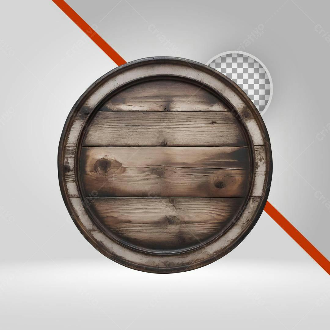 Selo de madeira rústica PNG com fundo transparente