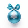 Christmas ornament, blue ball, white background