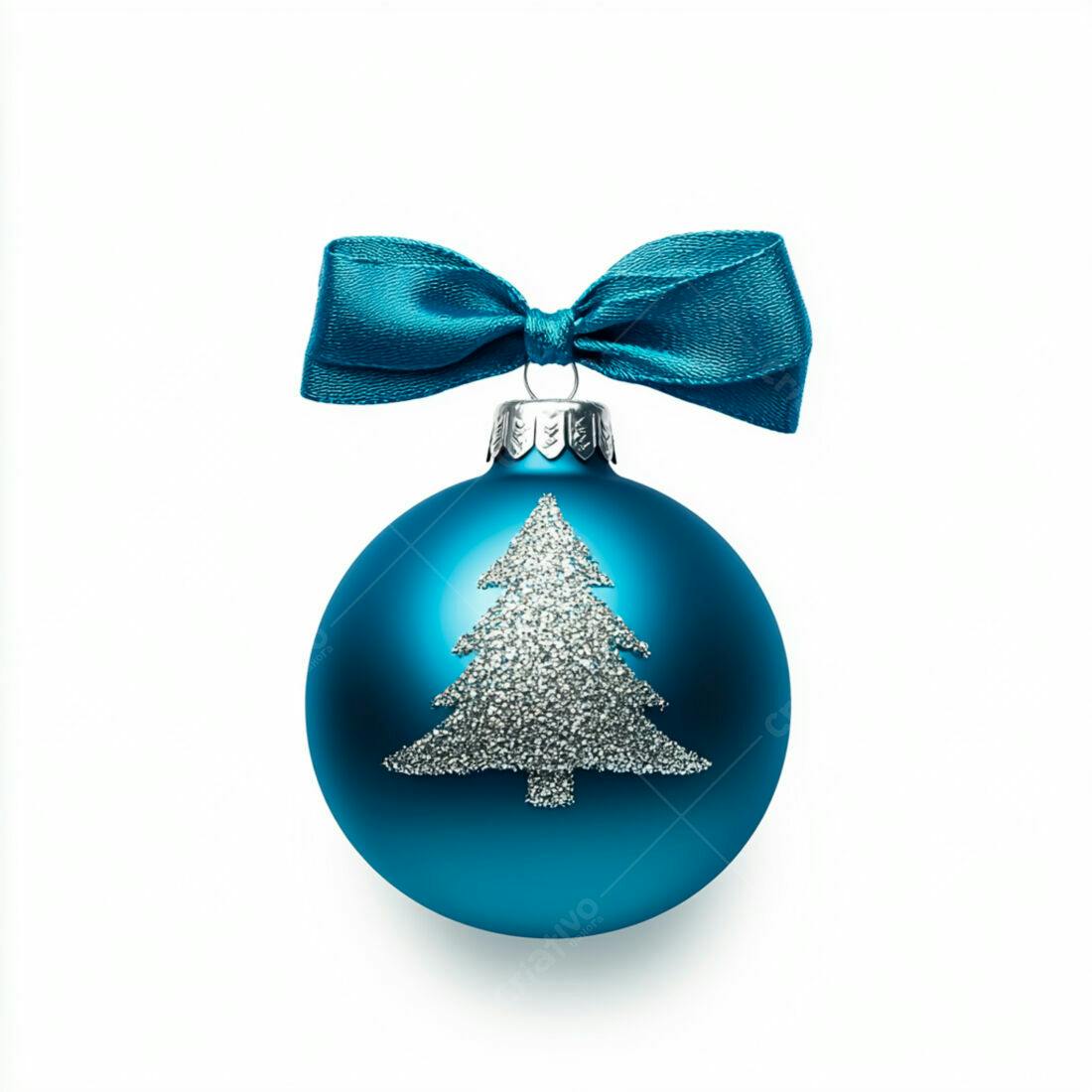 Enfeite de Natal azul com laço