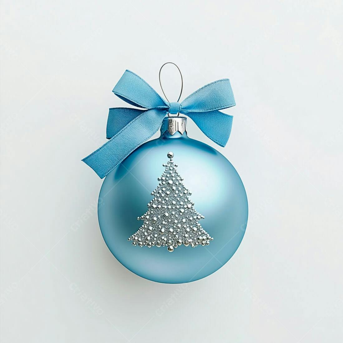 Enfeite de Natal azul com laço