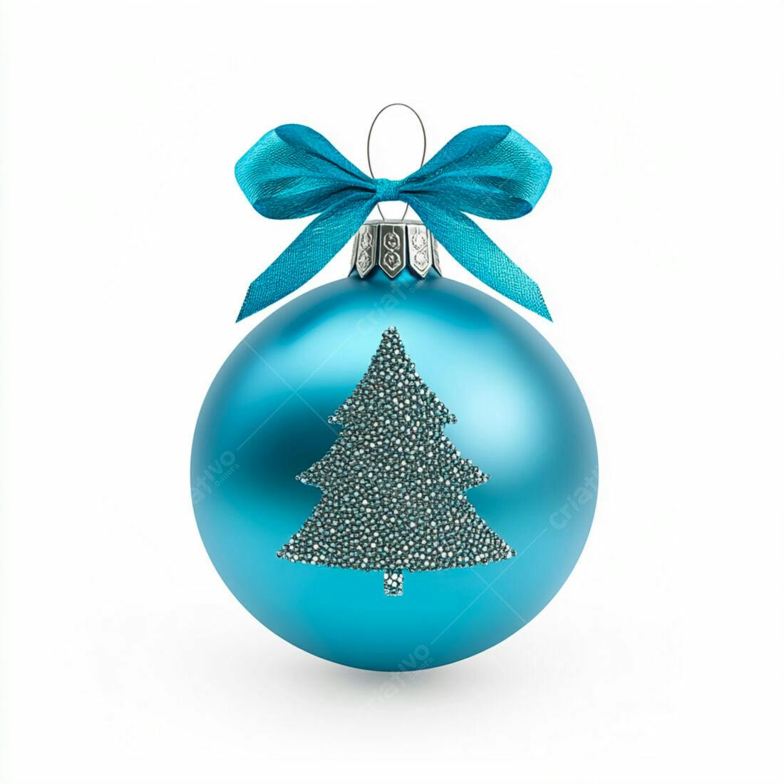 Enfeite de Natal azul com laço