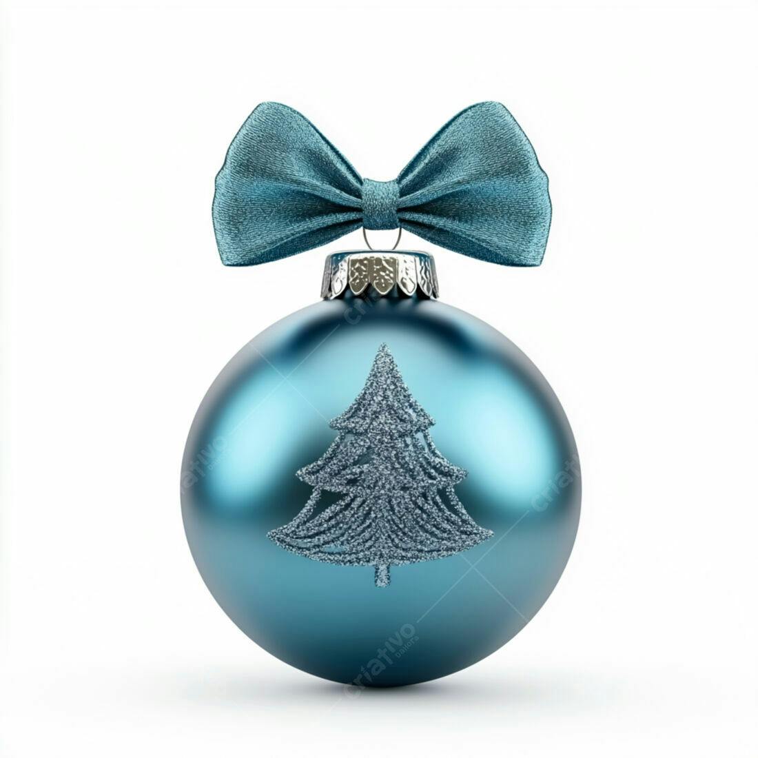 Enfeite de Natal azul com laço