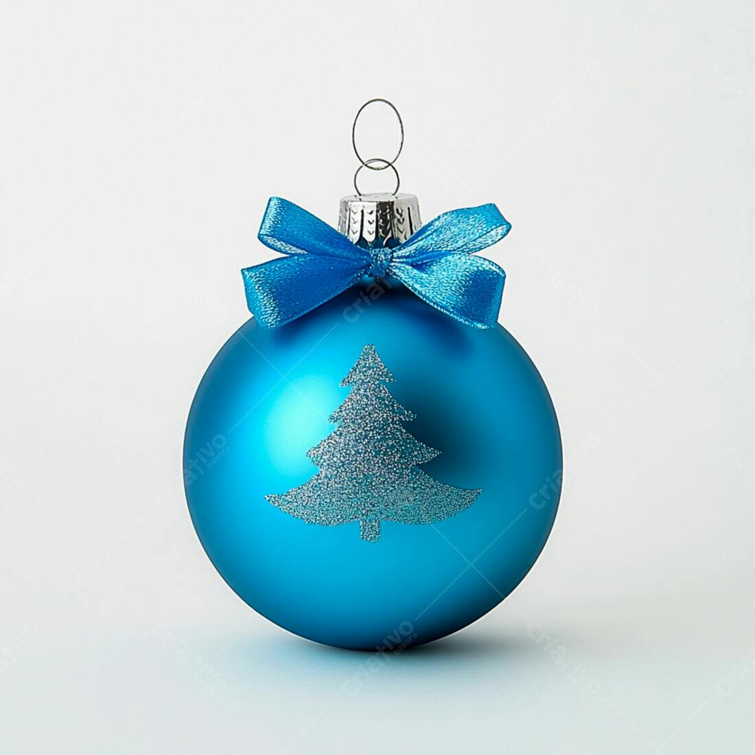Enfeite de Natal azul com laço