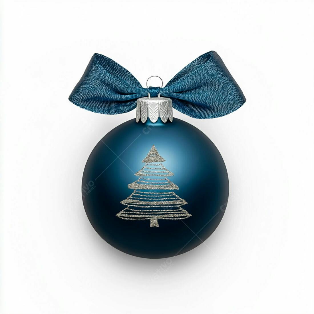 Enfeite de Natal azul com laço