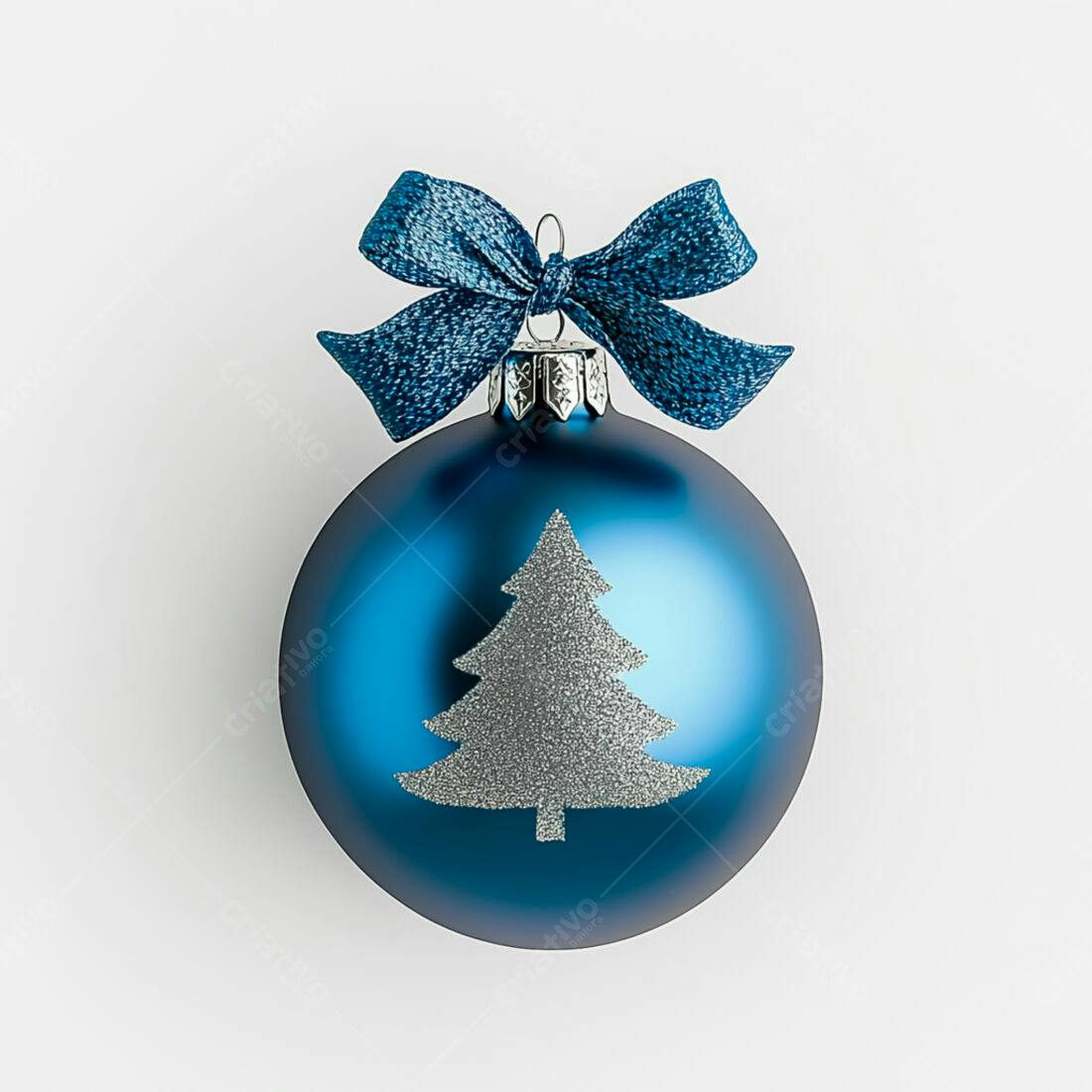 Enfeite de Natal azul com laço
