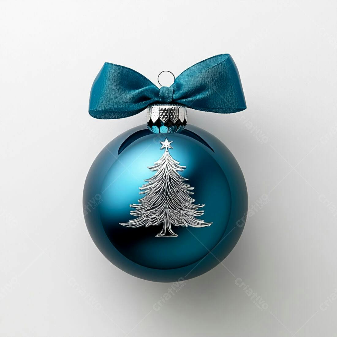 Enfeite de Natal azul com laço