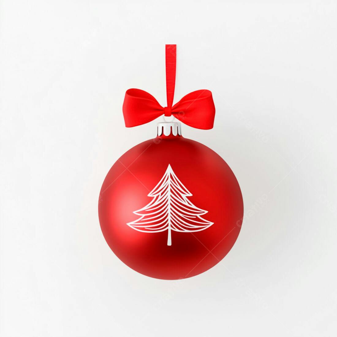 Enfeite de Natal vermelho com laço