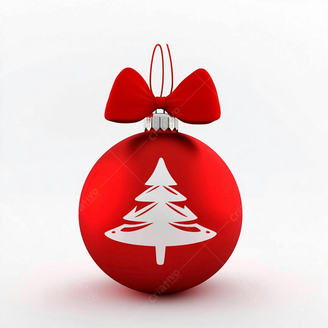 Enfeite de Natal vermelho com laço