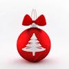 Christmas ornament, red ball on a white background