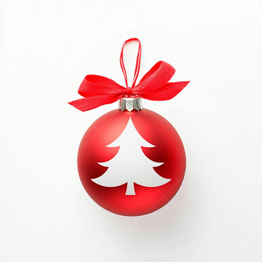 Enfeite de Natal vermelho com laço