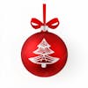 Christmas ornament, red ball on a white background