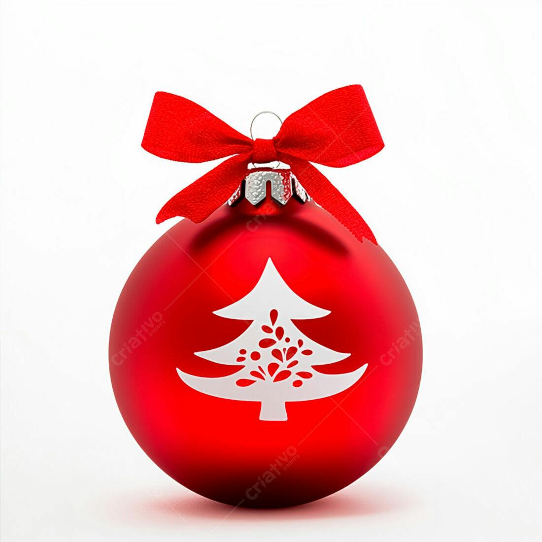 Enfeite de Natal vermelho com laço