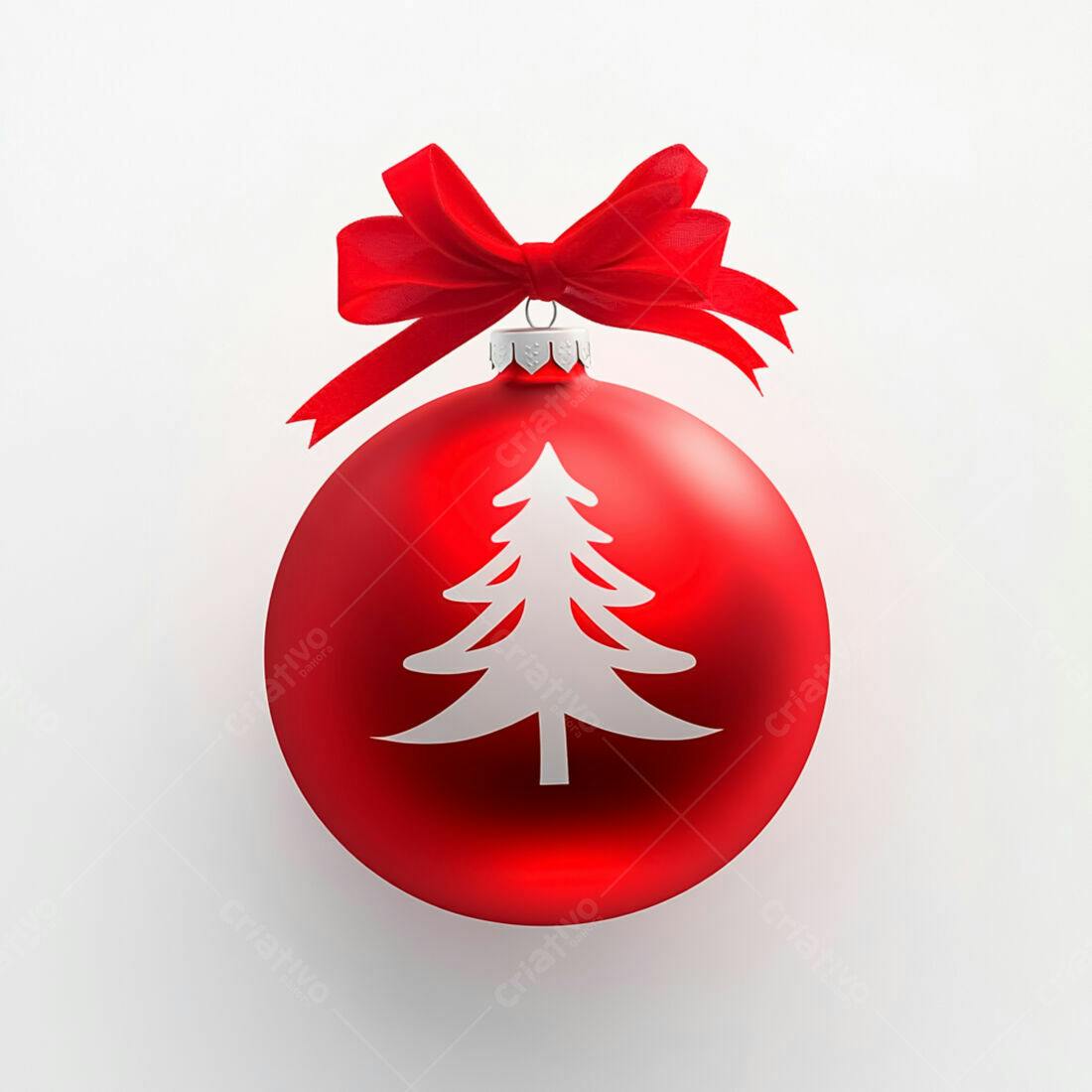 Enfeite de Natal vermelho com laço