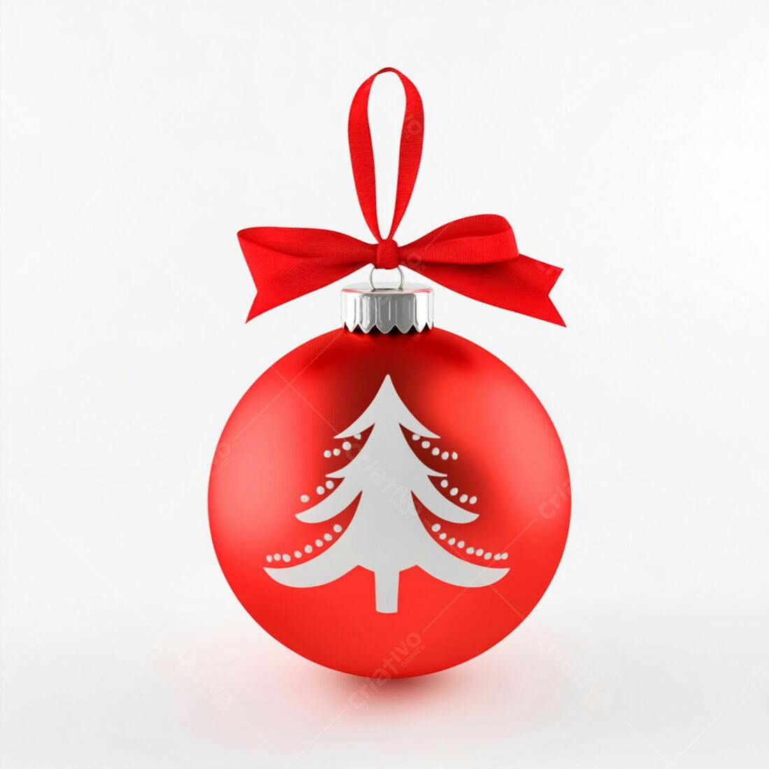 Enfeite de Natal vermelho com árvore