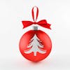 Christmas ornament, red ball on a white background