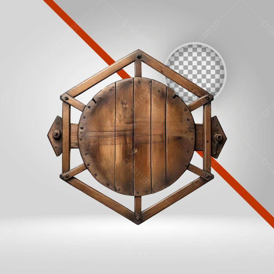 Selo Madeira Rústico PNG com fundo transparente