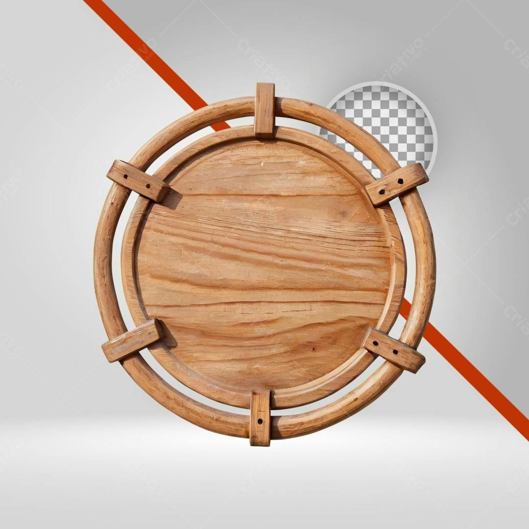 Icone Madeira Circular PNG com fundo transparente
